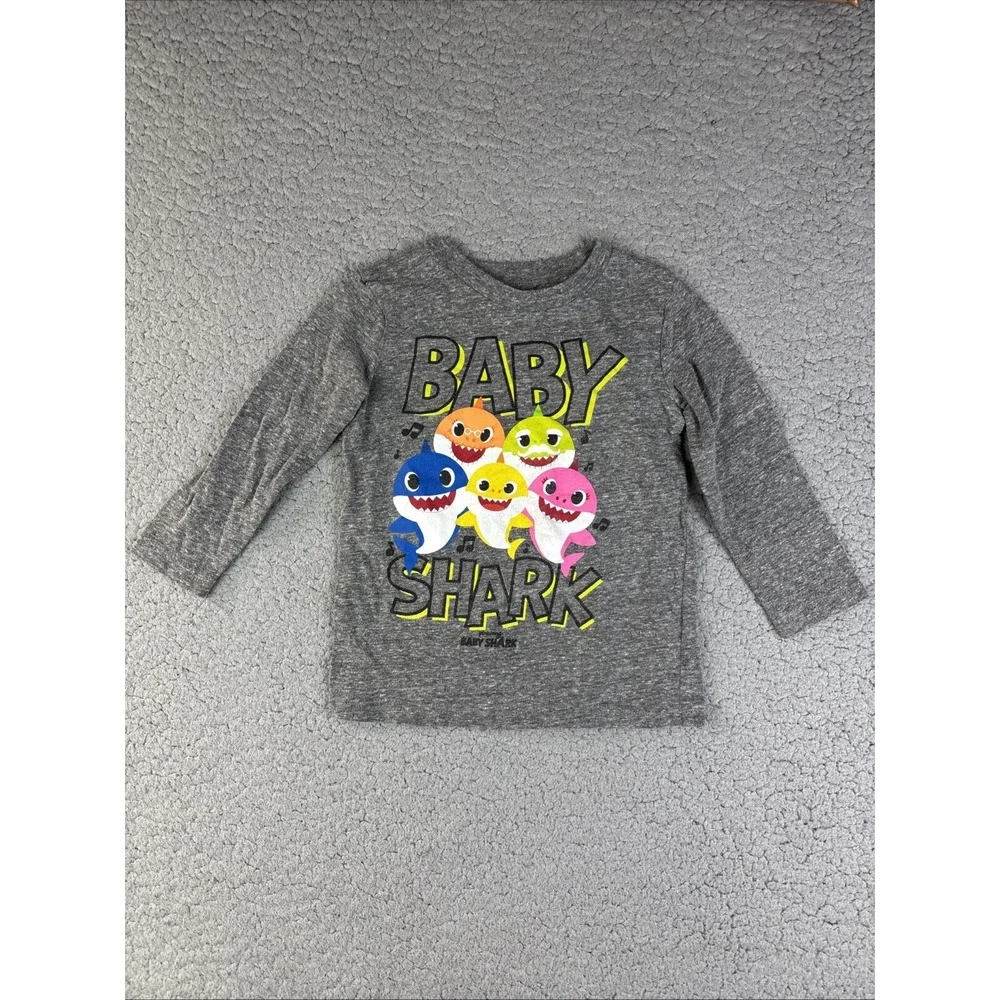 Jumping‎ Beans Baby Shark Doo Doo Doo T-Shirt Size 2T Toddler Heather Gray Soft
